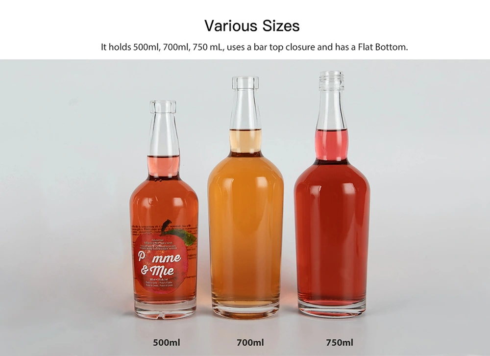 Round glass liquor bottle design